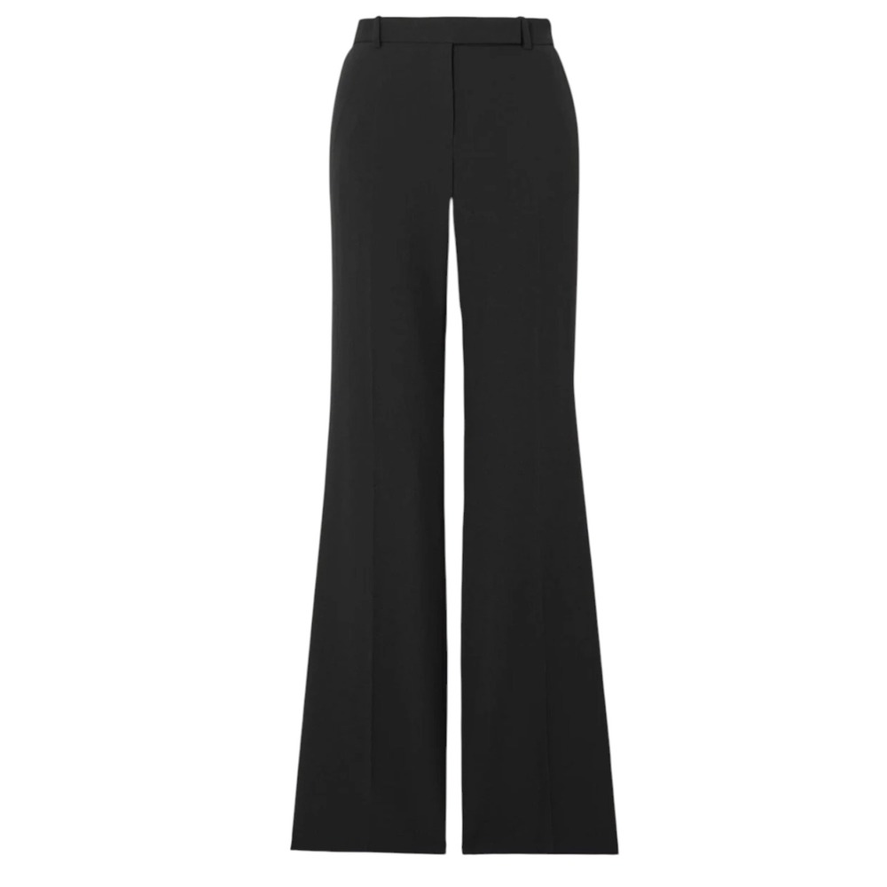 Alexander McQueen Black Crepe Tailored Flared Bootcut Pants IT 38 US 2 Hook Tab - Picture 2 of 10